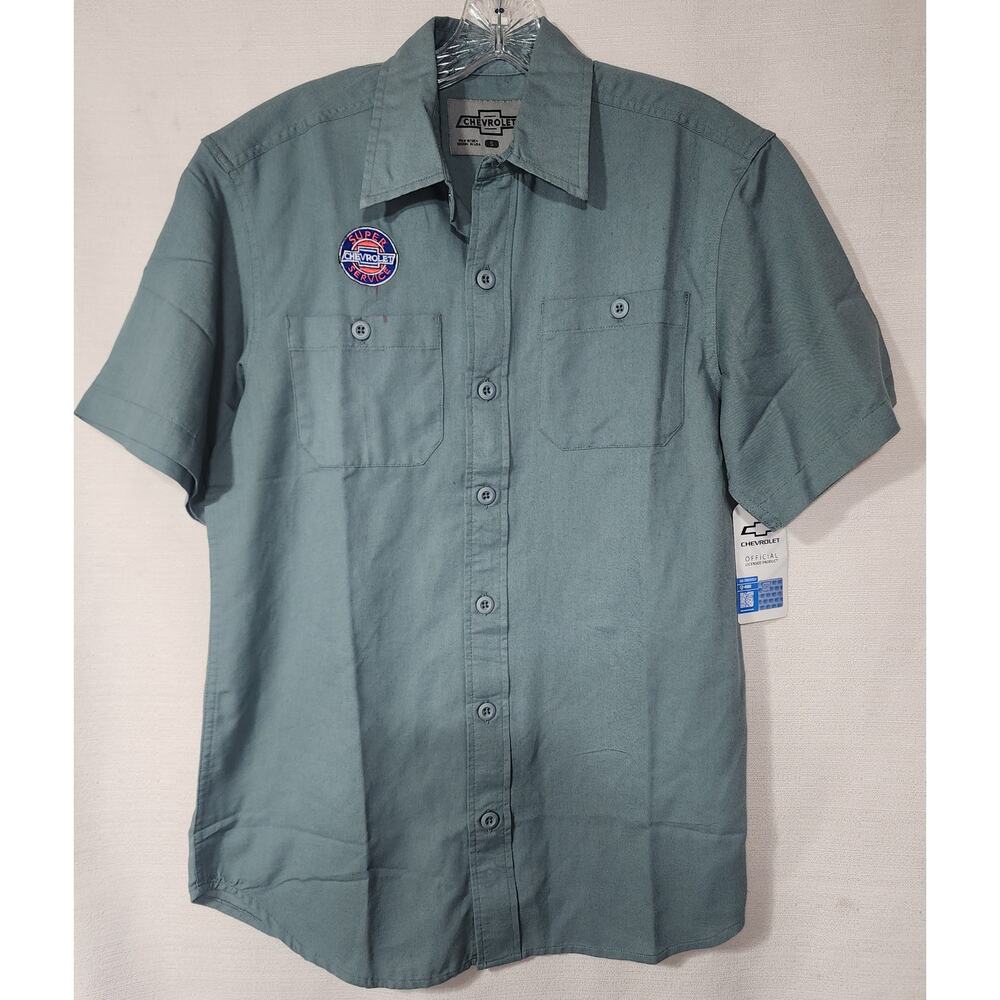 Chevrolet super service button down short sleeve shirt size Small NWT
